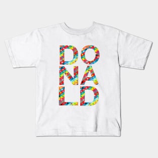 Donald, name, typography Kids T-Shirt